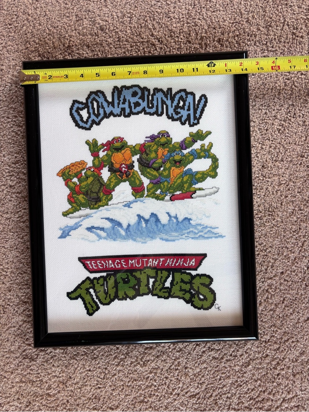 Vintage 90s Teenage Mutant Ninja Turtles cross stitch - Picture 7 of 10